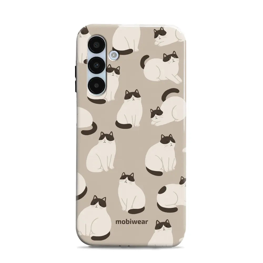 Handyhülle für Galaxy A25 5G, Mobiwear Elite Pro, Kaffe Miau