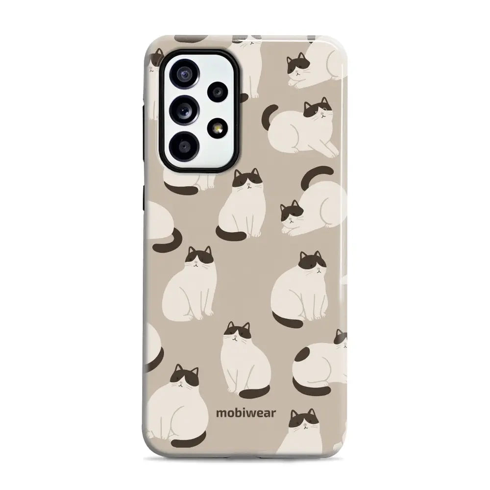 Handyhülle für Galaxy A52, Mobiwear Elite Pro, Kaffe Miau