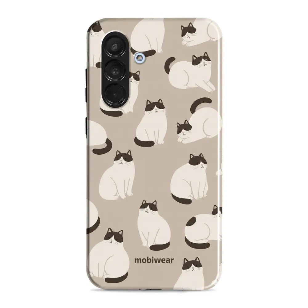 Handyhülle für Galaxy A56 5G, Mobiwear Elite Pro, Kaffe Miau