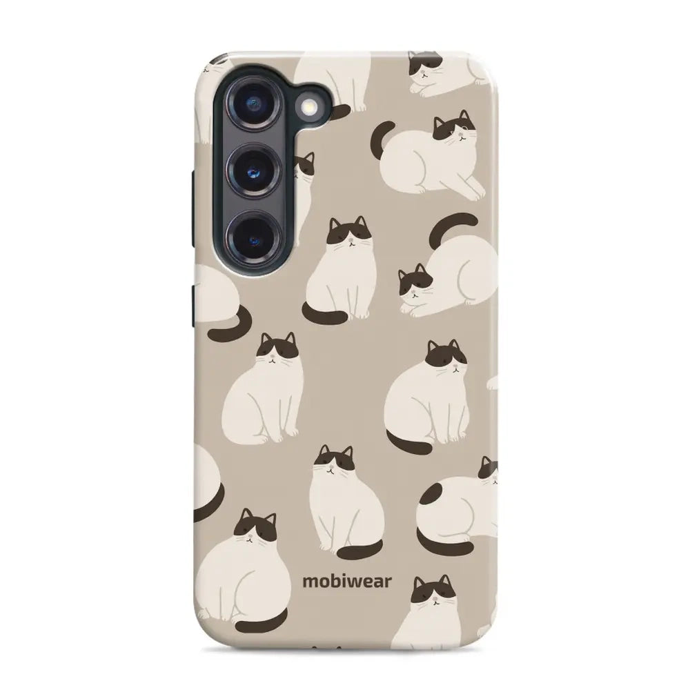 Handyhülle für Galaxy S23 Plus, Mobiwear Elite Pro, Kaffe Miau