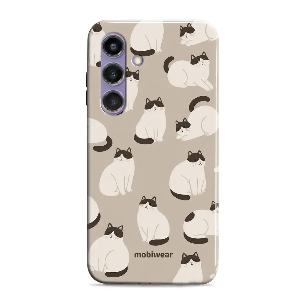 Handyhülle für Galaxy S24 Plus, Mobiwear Elite Pro, Kaffe Miau