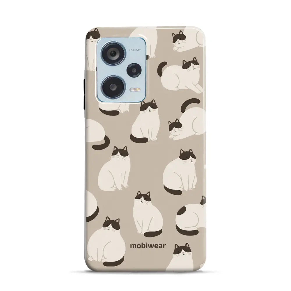 Handyhülle für Xiaomi Redmi Note 12 Pro+ 5G, Mobiwear Elite Pro, Kaffe Miau