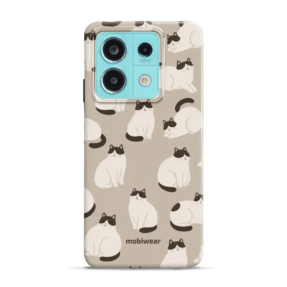 Handyhülle für Xiaomi Redmi Note 13 Pro 5G, Mobiwear Elite Pro, Kaffe Miau