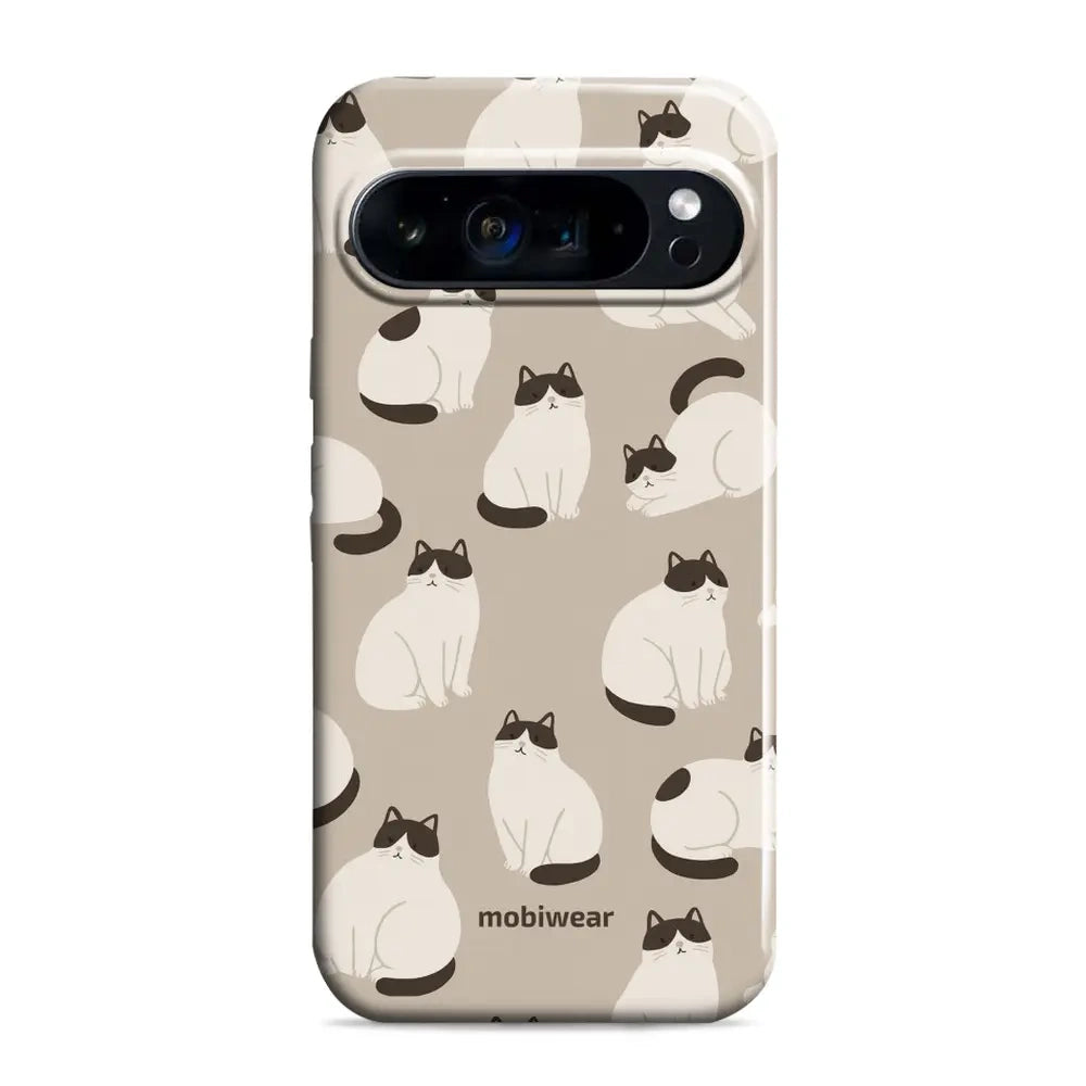 Handyhülle für Google Pixel 9a, Mobiwear Elite Pro, Kaffe Miau