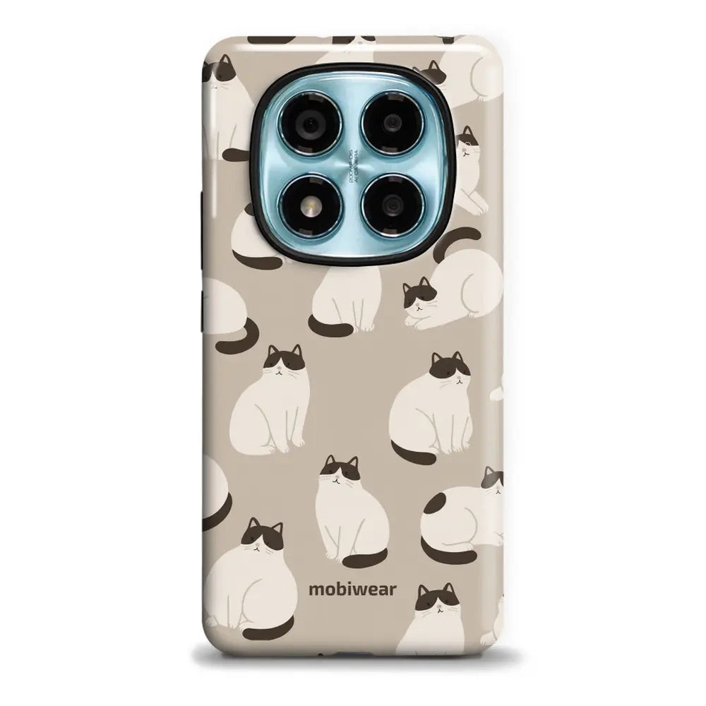 Handyhülle für Xiaomi Redmi Note 14 Pro 4G, Mobiwear Elite Pro, Kaffe Miau