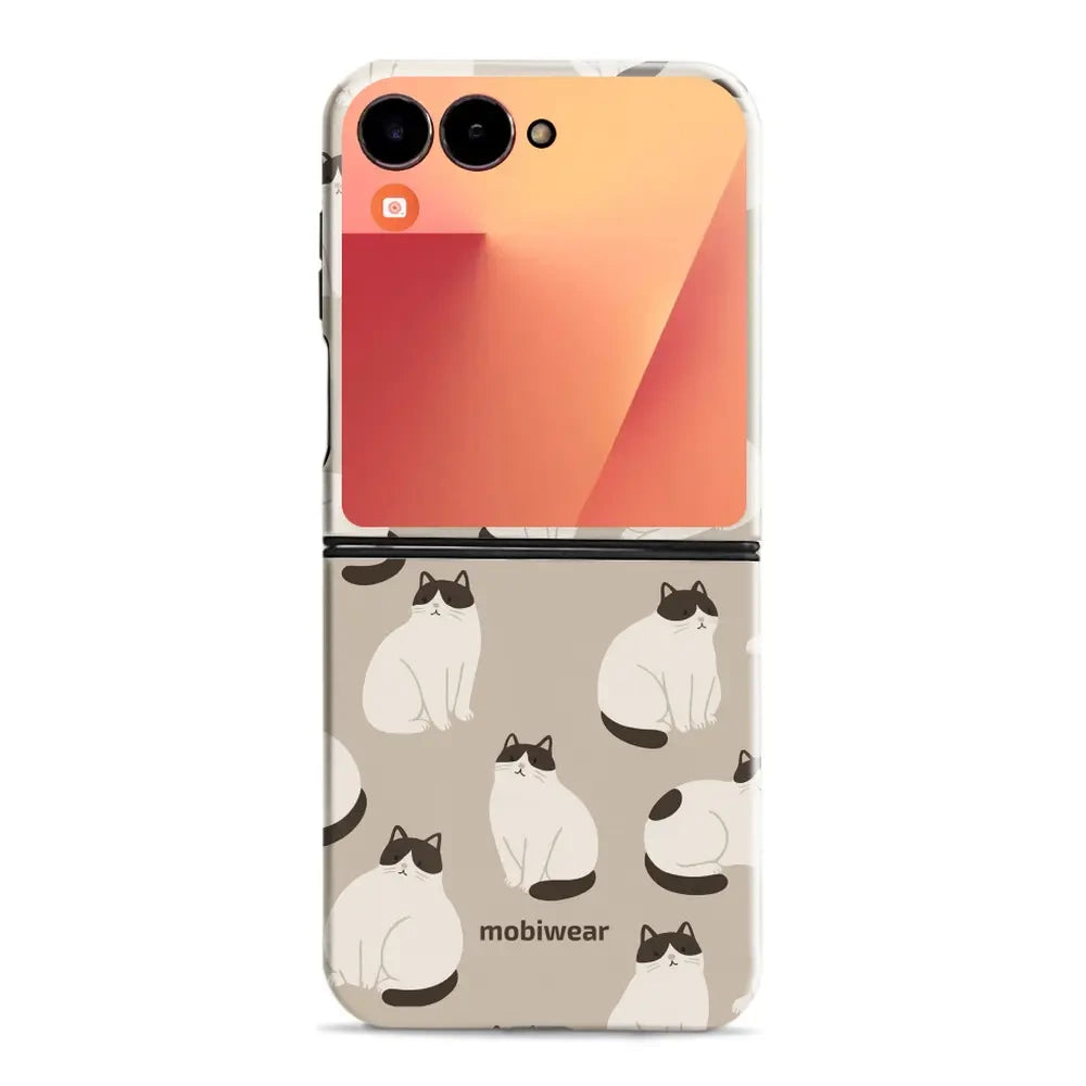 Handyhülle für Galaxy Z Flip7, Mobiwear Elite Pro, Kaffe Miau