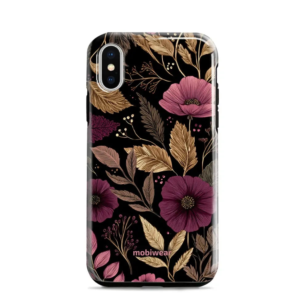 Handyhülle für iPhone X, Mobiwear Elite Pro, Glamour-Herbst
