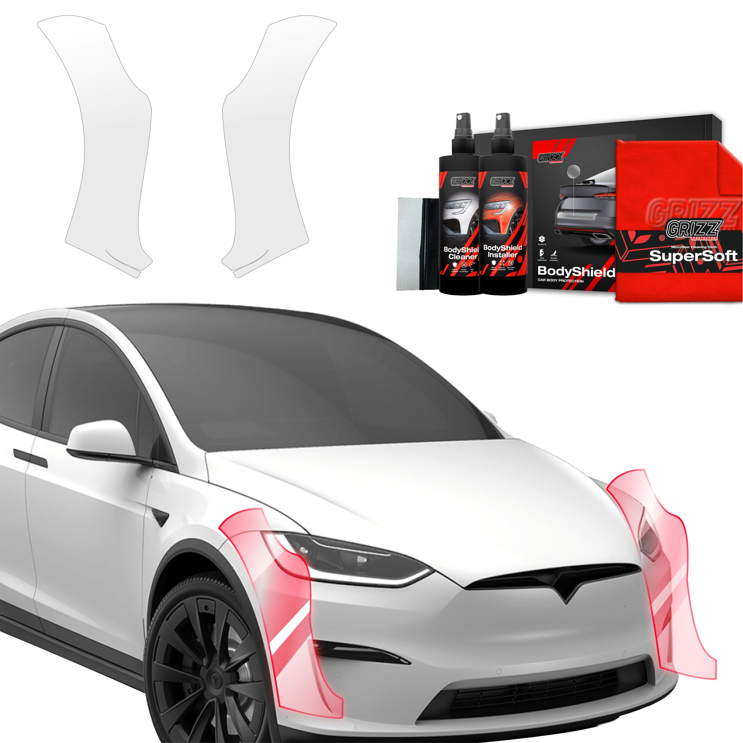 2in1 Schutzfolie Grizz Protector für Stoßstange - Tesla Model X (2021-2026)