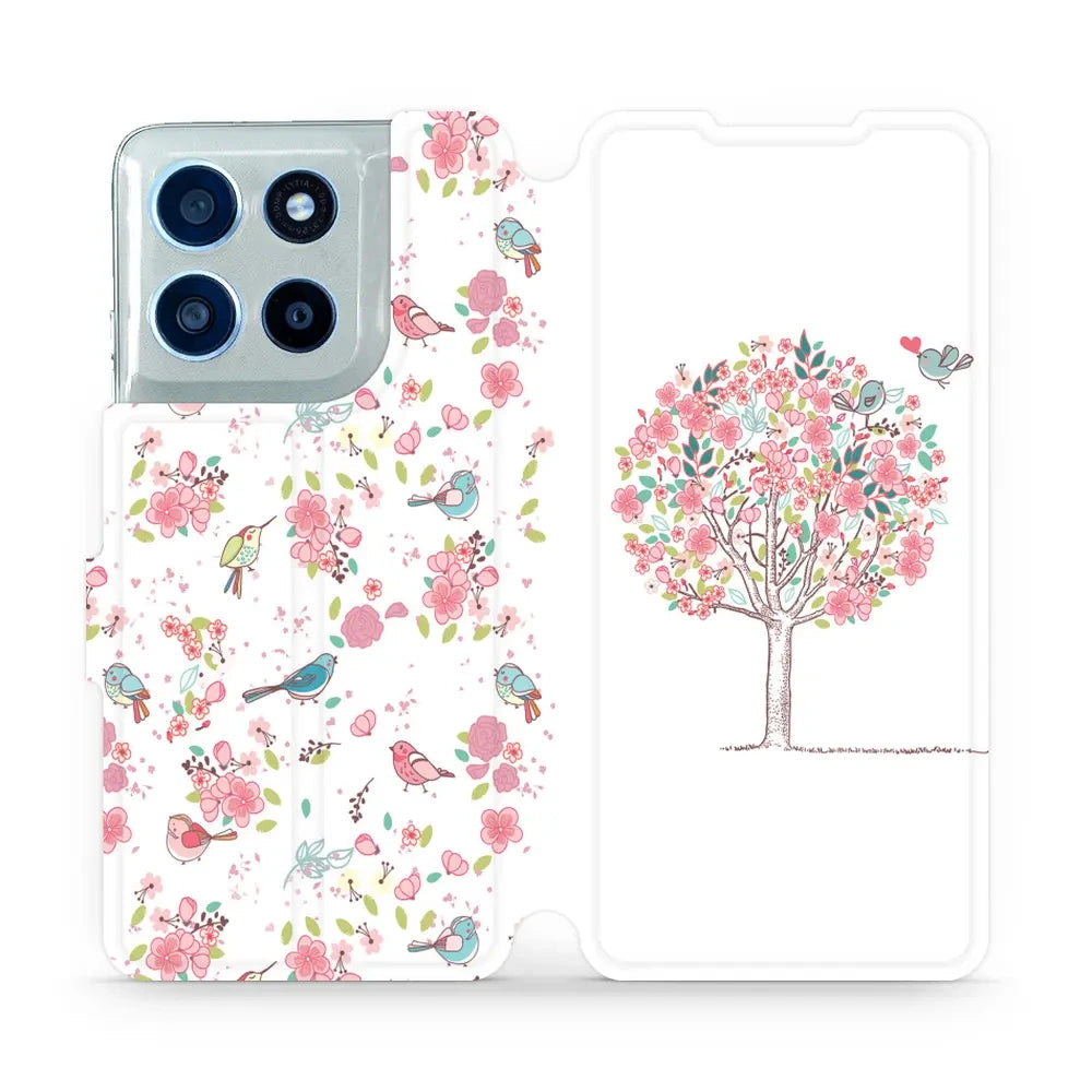 Handyhülle mit klappe für Motorola Moto G56 5G, Mobiwear Book, Rosa Hain