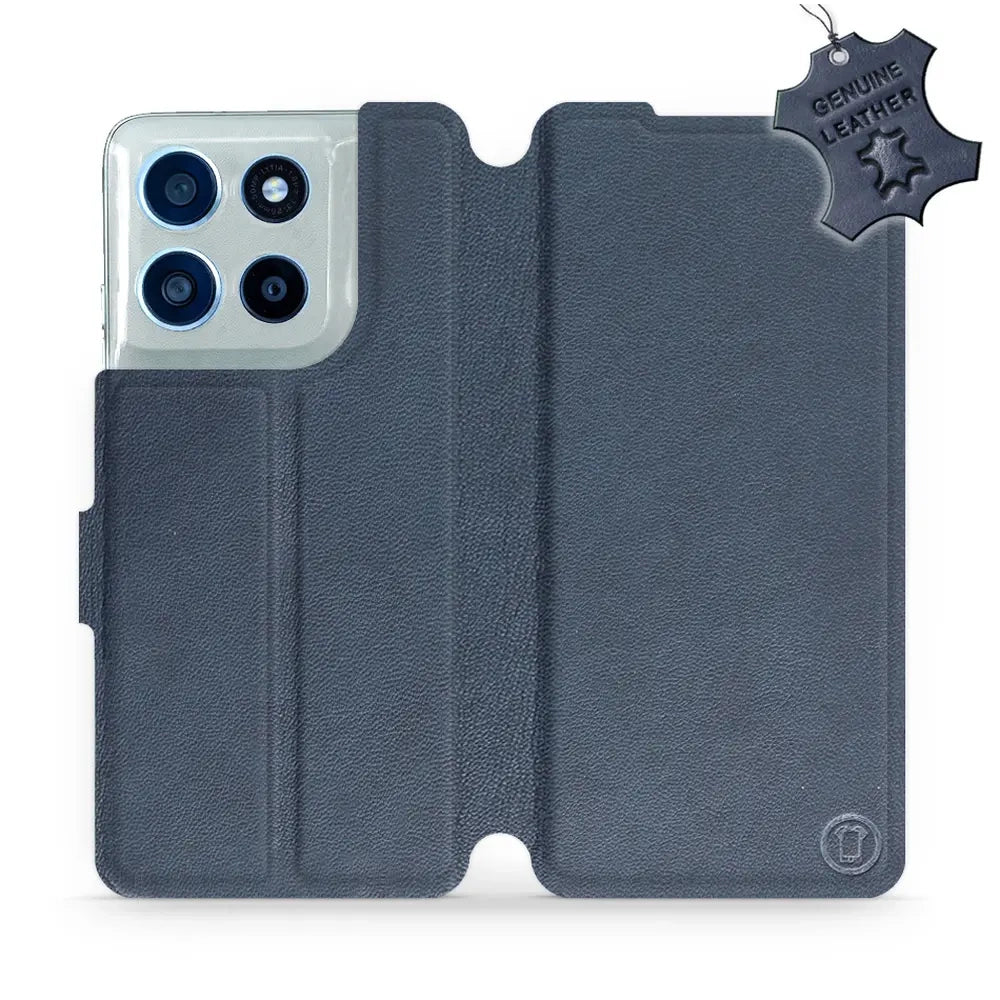 Echtleder Handyhülle für Motorola Moto G56 5G, Mobiwear Leather, Dunkelblau