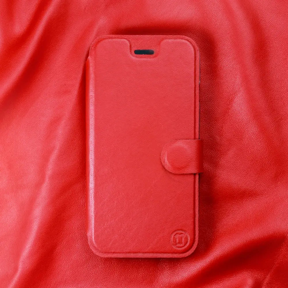 Echtleder Handyhülle für Galaxy S25 FE, Mobiwear Leather, Rot