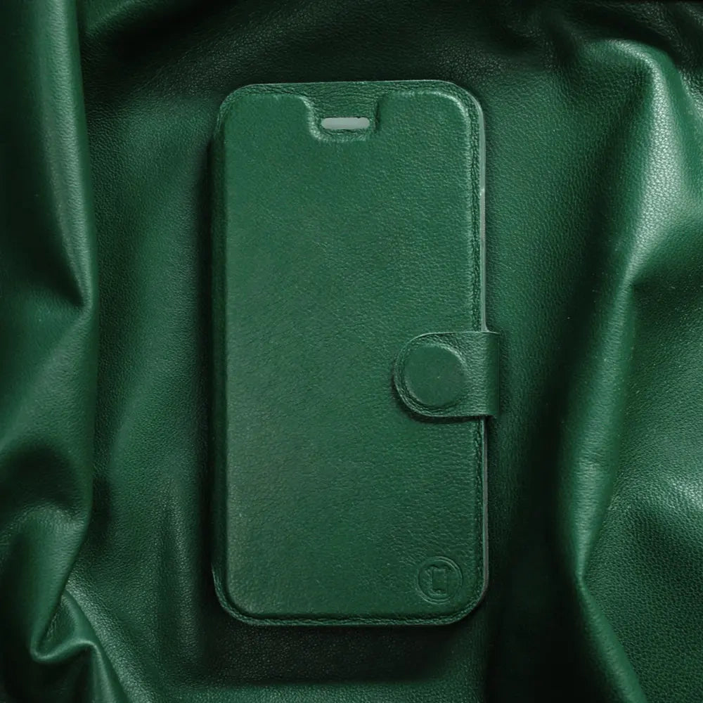Echtleder Handyhülle für Galaxy S25 FE, Mobiwear Leather, Grün