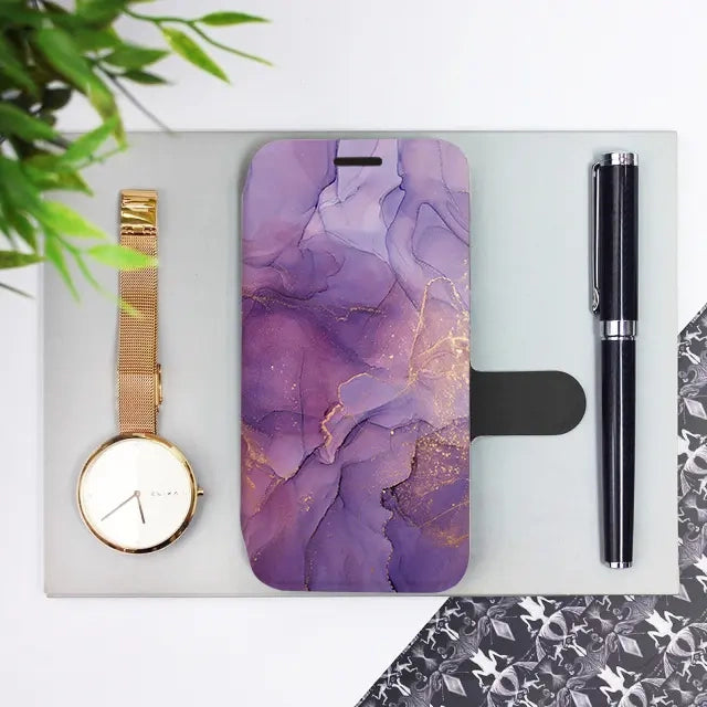 Handyhülle mit klappe für Galaxy S25 FE, Mobiwear Book, Violett