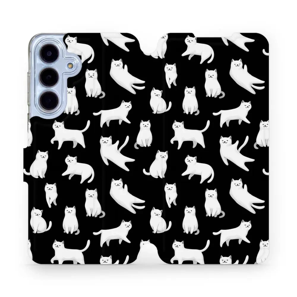 Handyhülle mit klappe für Galaxy S25 FE, Mobiwear Book, Luna-Kätzchen