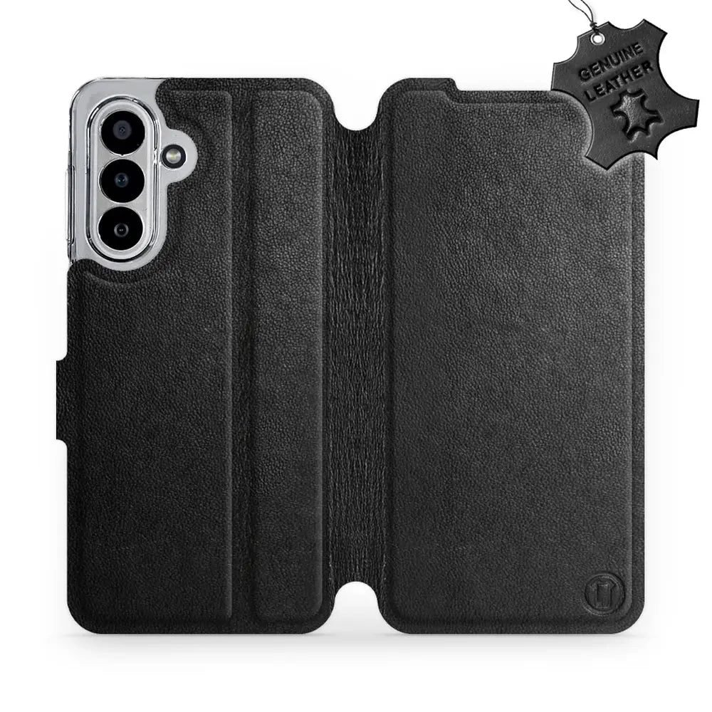 Echtleder Handyhülle für Galaxy A17 5G, Mobiwear Leather, Schwarz