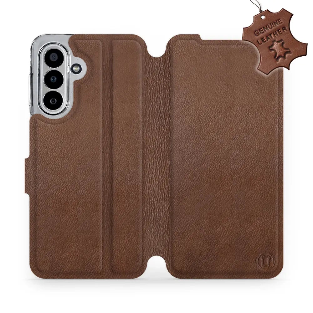 Echtleder Handyhülle für Galaxy A17 5G, Mobiwear Leather, Braun