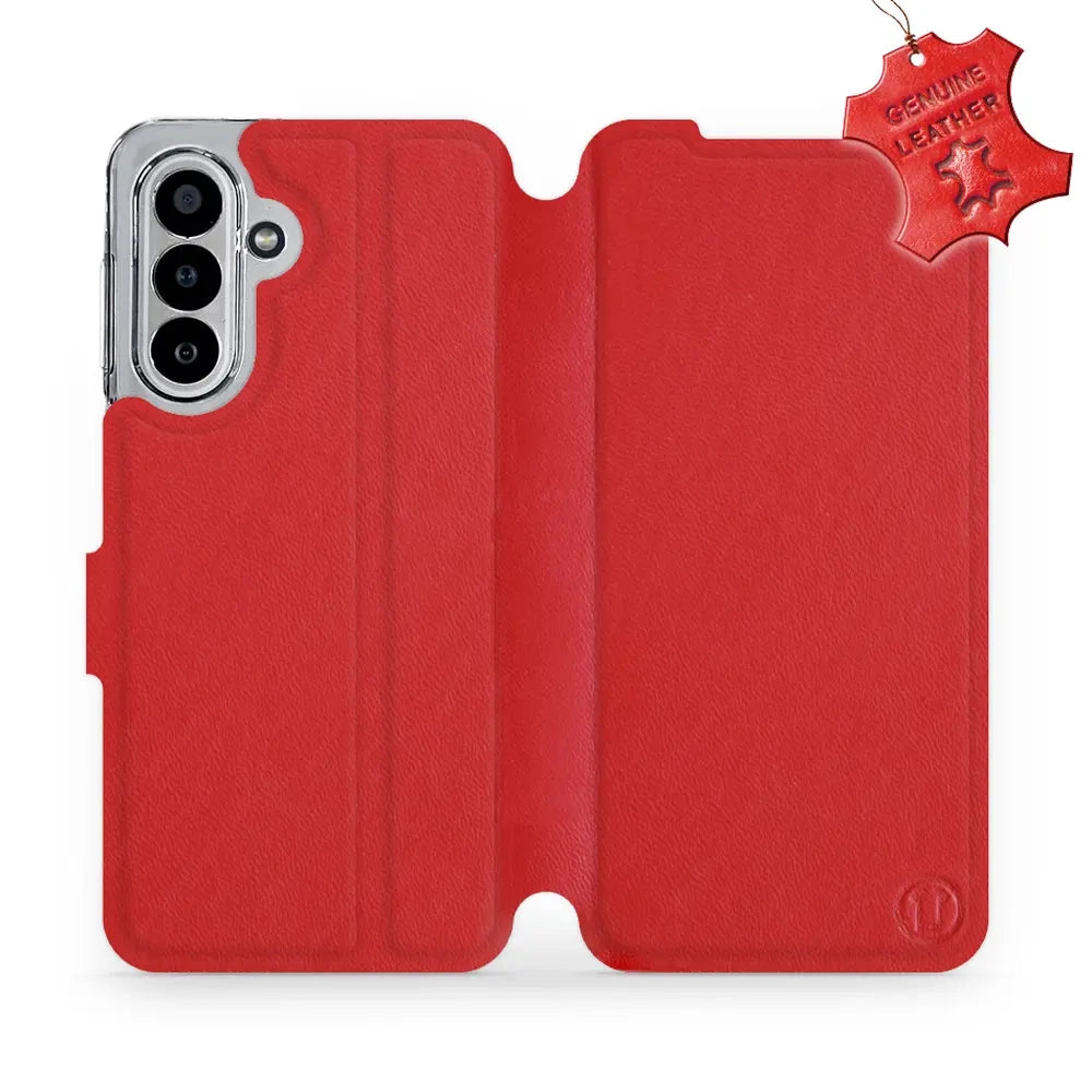 Echtleder Handyhülle für Galaxy A17 5G, Mobiwear Leather, Rot