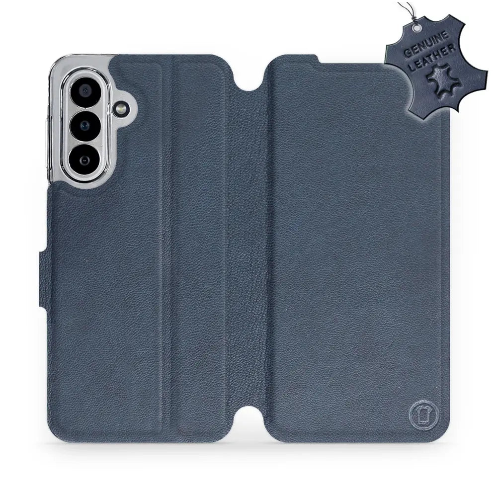 Echtleder Handyhülle für Galaxy A17 5G, Mobiwear Leather, Dunkelblau