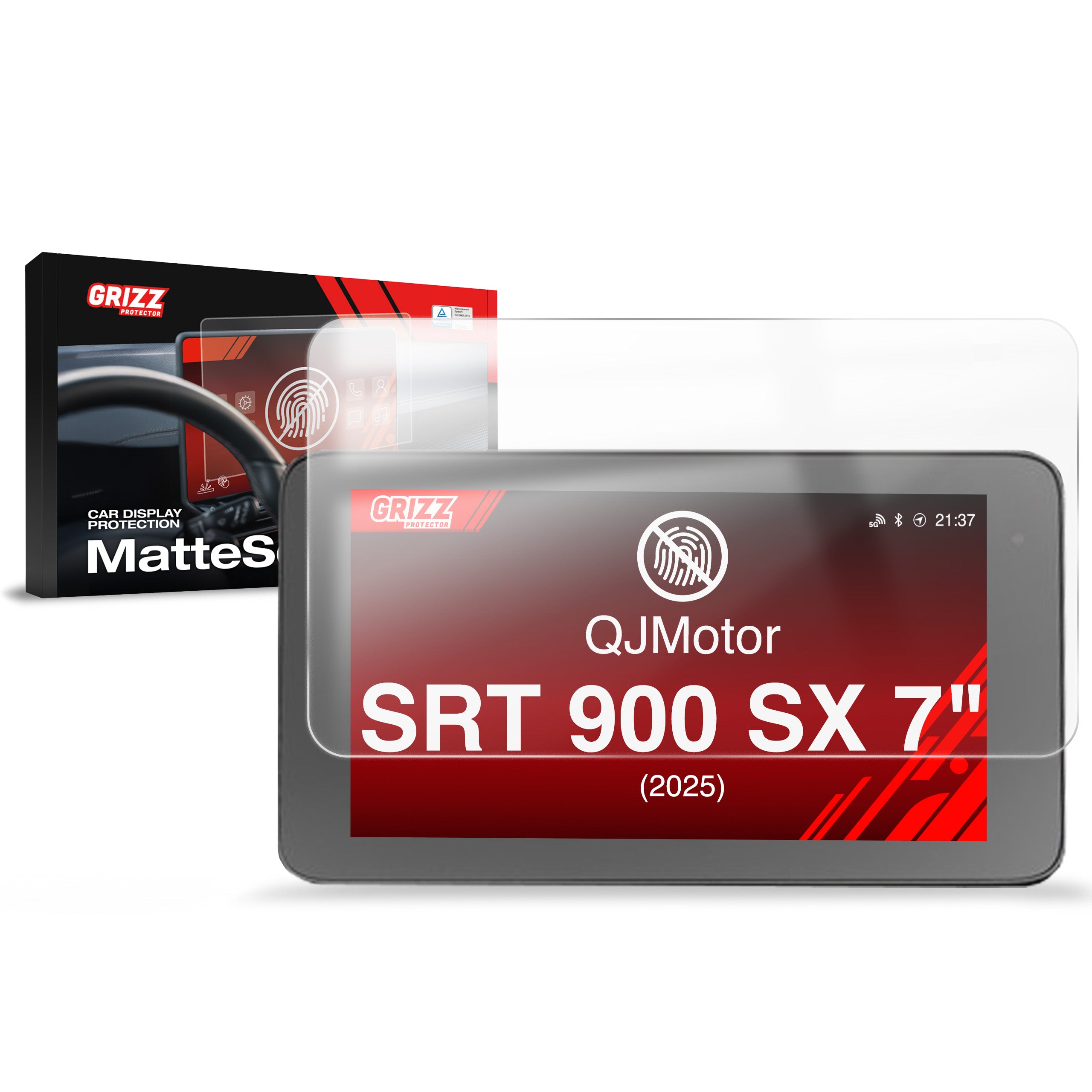 Matte Autodisplayfolie für QJMotor SRT 900 SX 7" (2025-2026), Grizz Protector