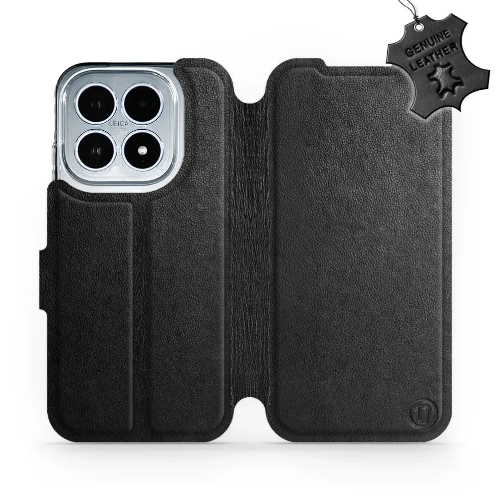 Echtleder Handyhülle für Xiaomi 17, Mobiwear Leather, Schwarz