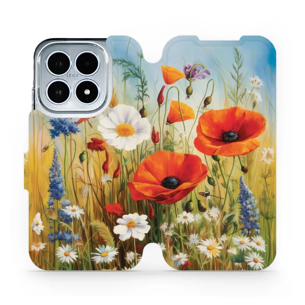 Handyhülle mit klappe für Xiaomi 17, Mobiwear Book, Wiesenblumen