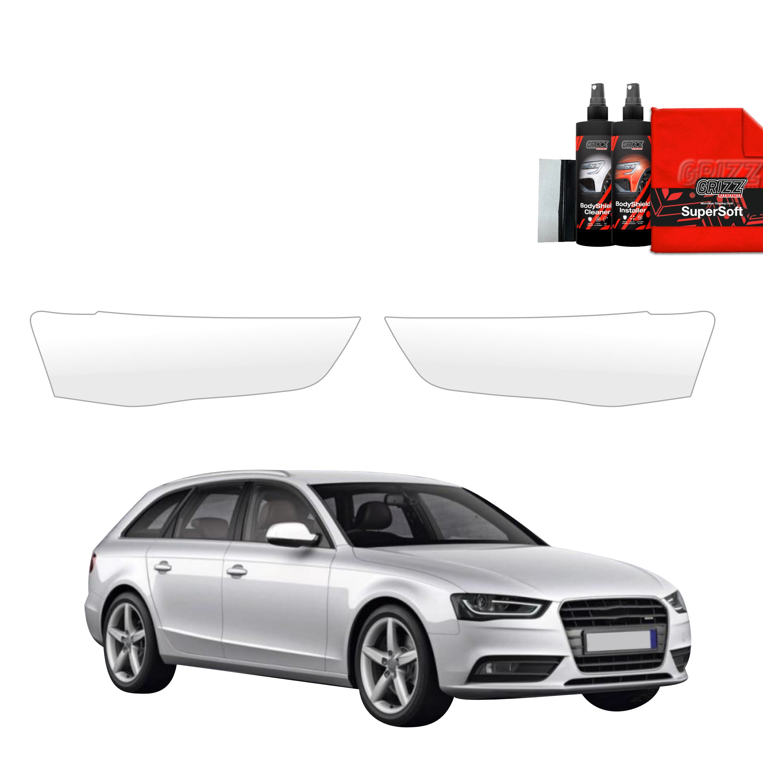 2in1 Schutzfolie Grizz Protector für Scheinwerfer - Audi A4 B8 Avant Facelifting (2011-2015)