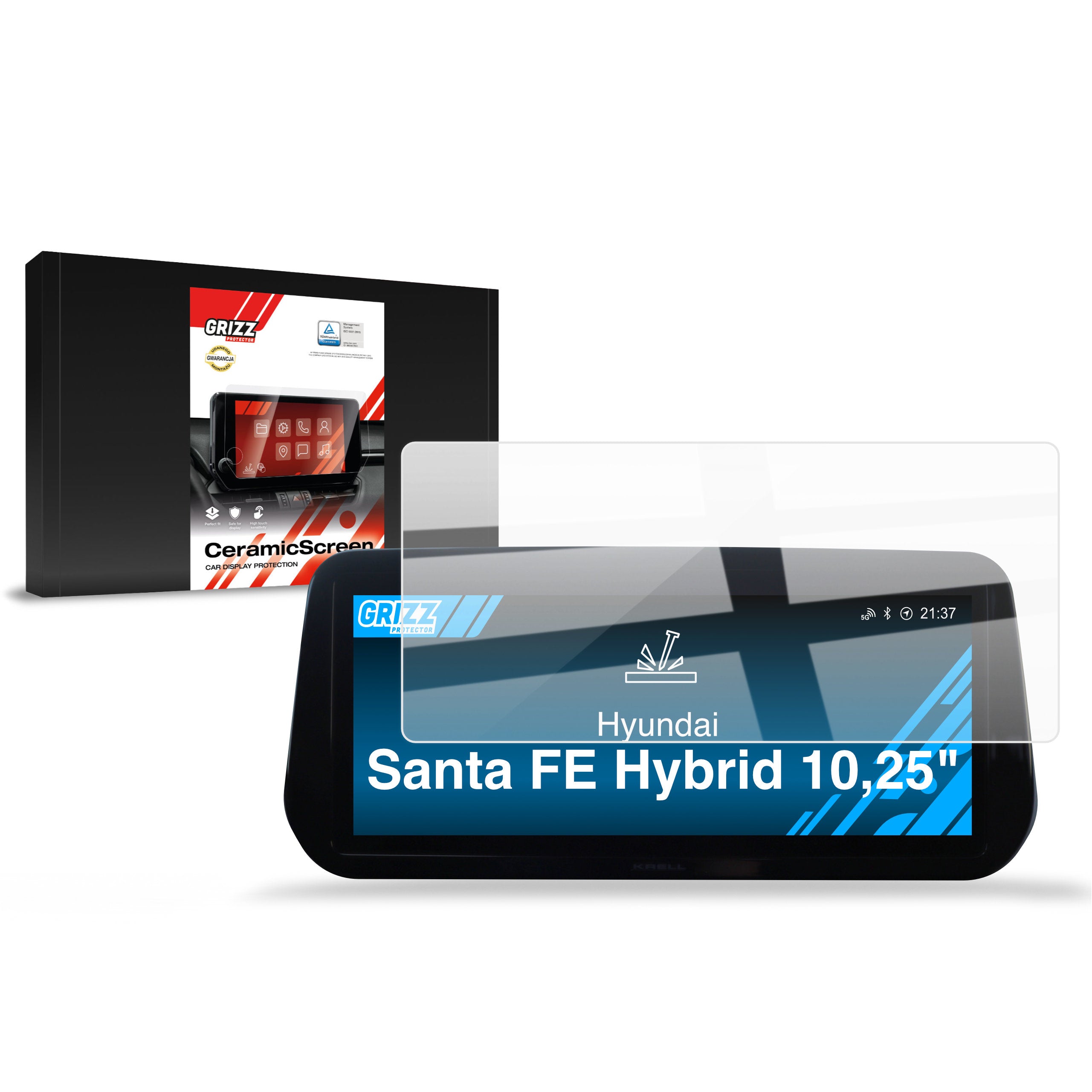 Keramische Autodisplayfolie für Hyundai Santa FE Hybrid (2021-2024), Grizz Protector