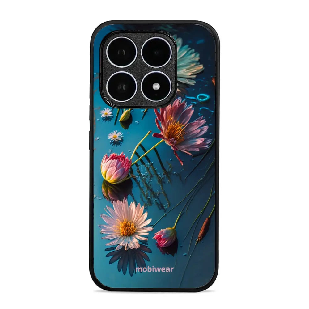 Handyhülle für Xiaomi 17, Mobiwear Glossy Case, Blau-Blumig