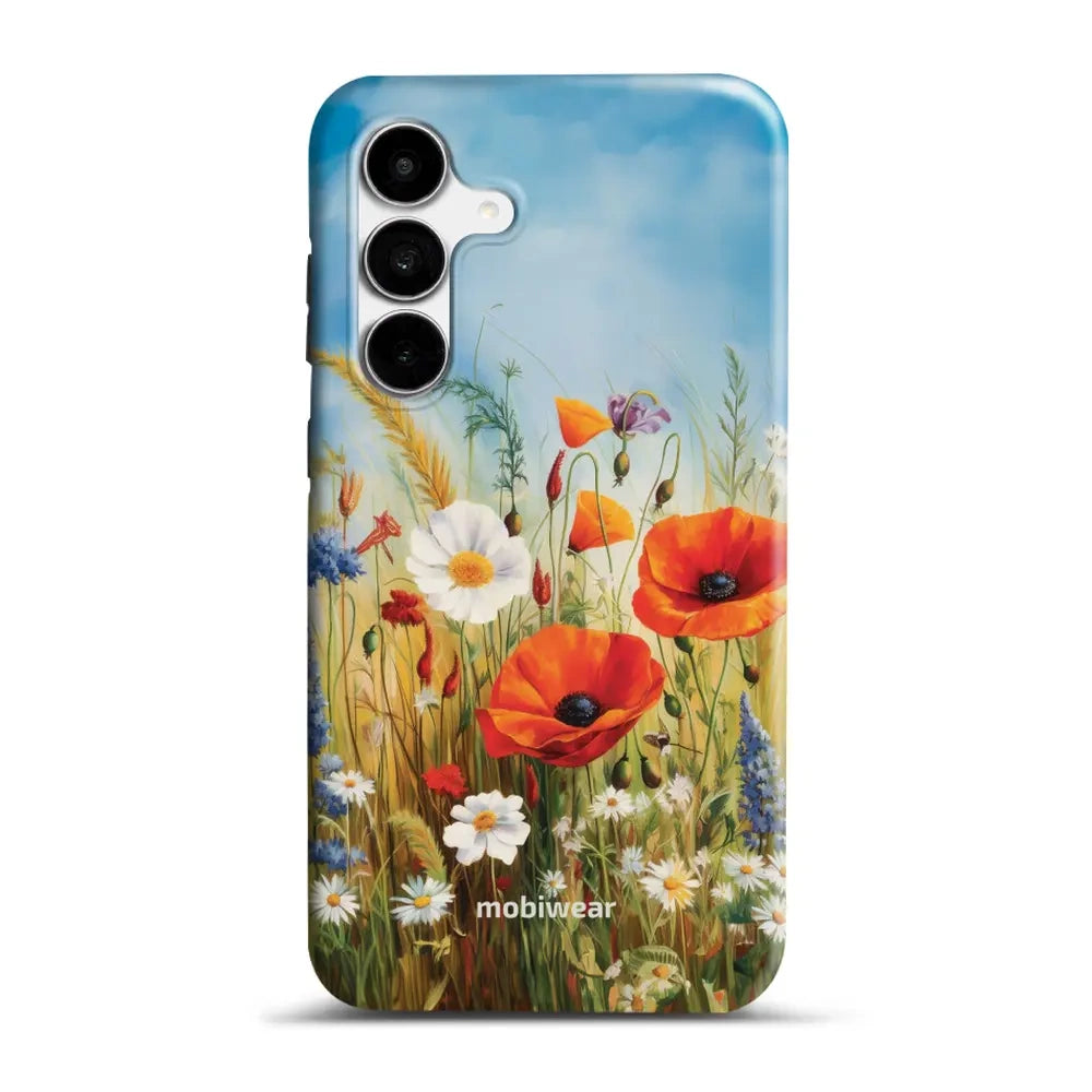 Handyhülle für Galaxy S25 FE, Mobiwear Elite Pro, Wiesenblumen