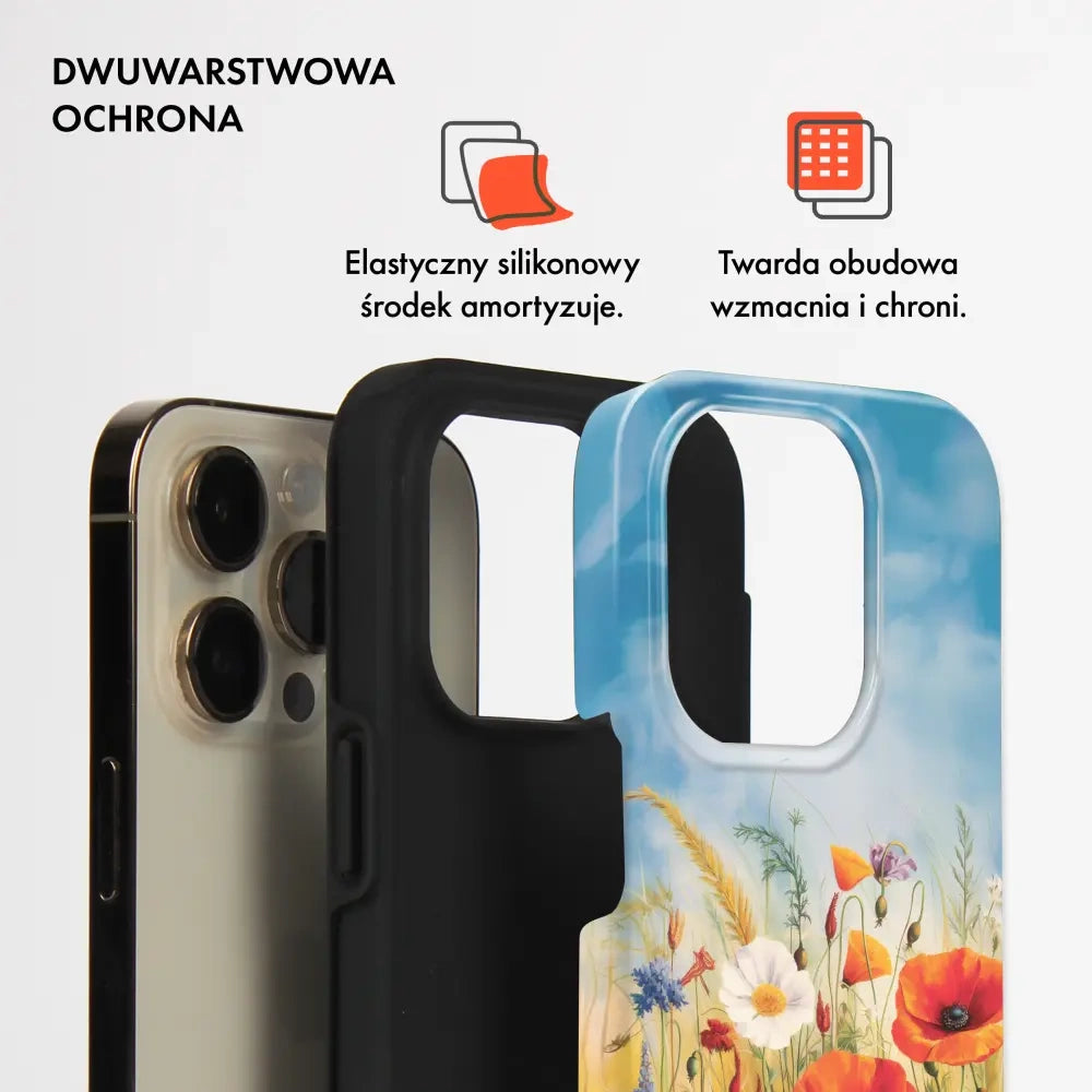 Handyhülle für Galaxy S25 FE, Mobiwear Elite Pro, Wiesenblumen