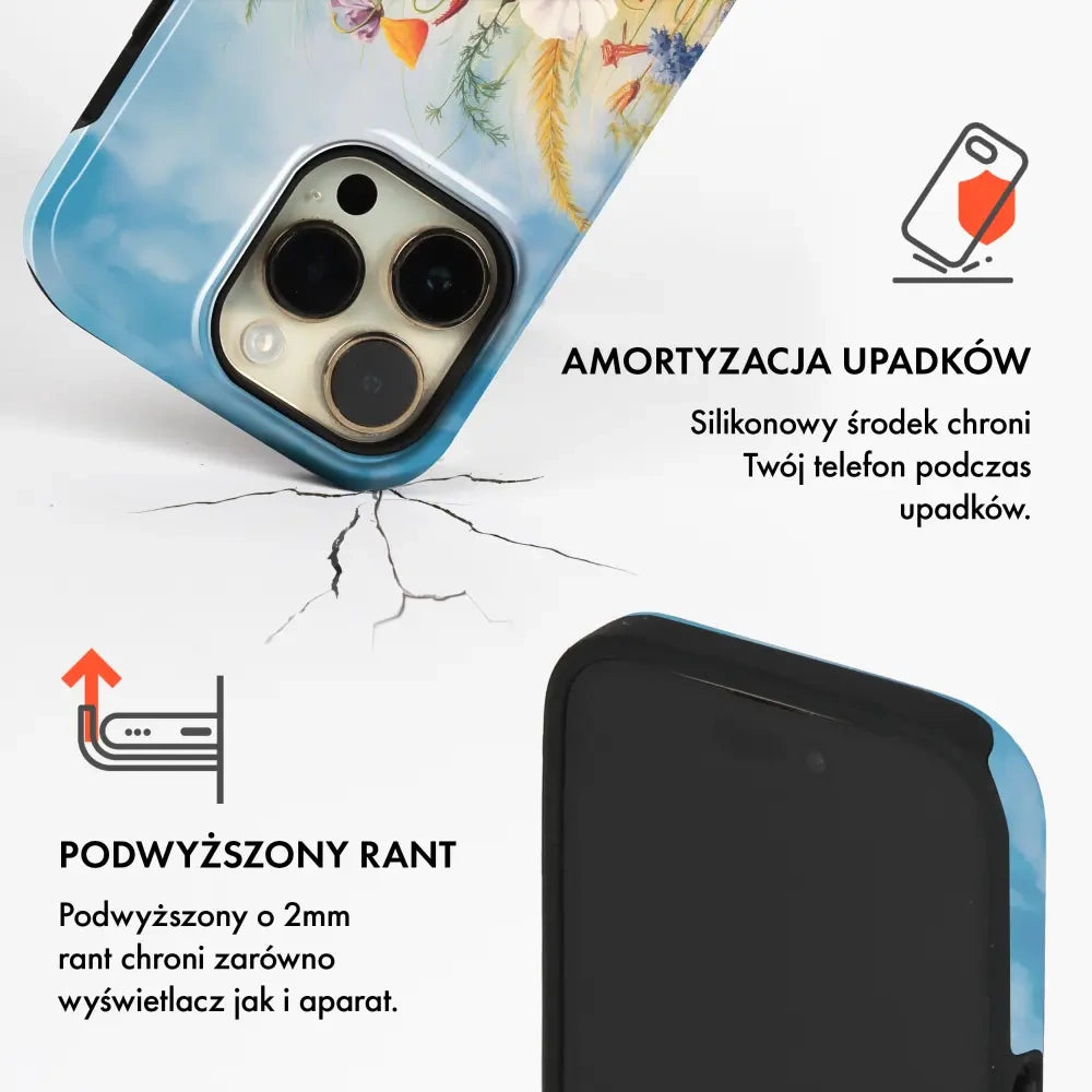 Handyhülle für Galaxy S25 FE, Mobiwear Elite Pro, Wiesenblumen