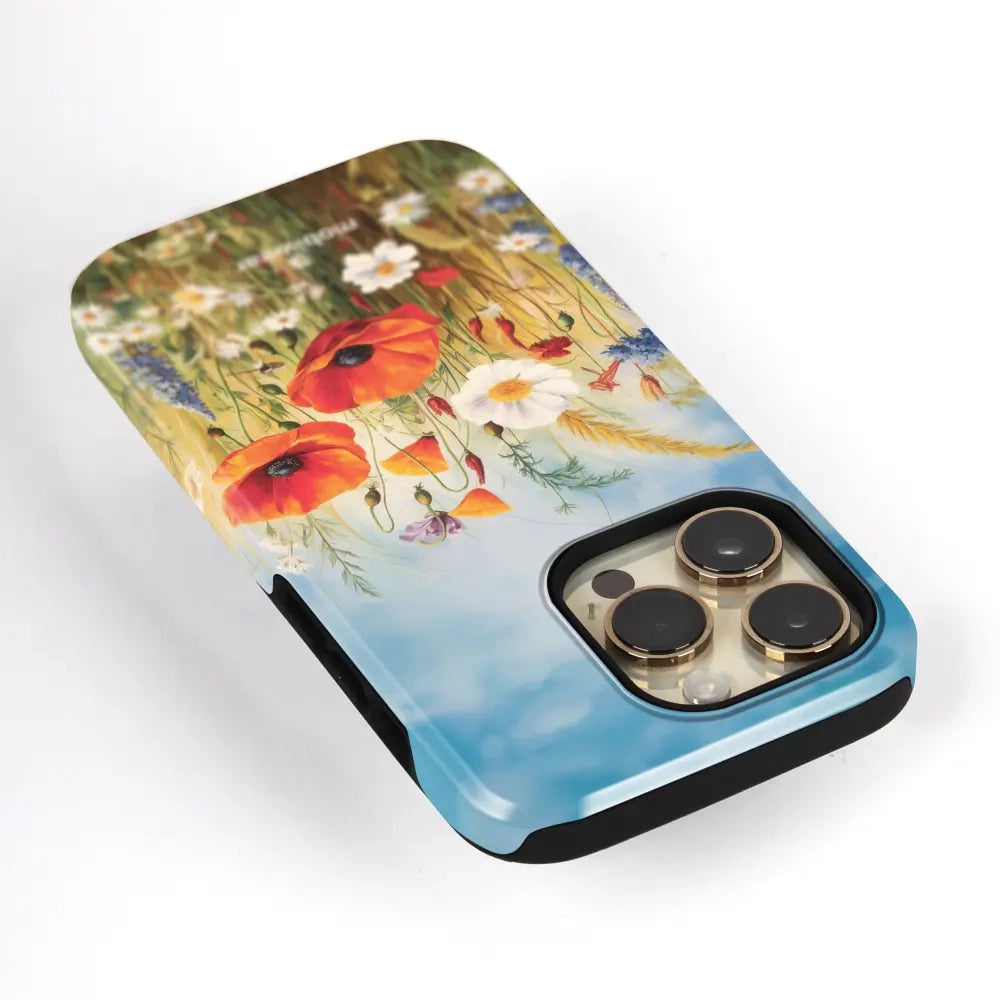 Handyhülle für Galaxy S25 FE, Mobiwear Elite Pro, Wiesenblumen