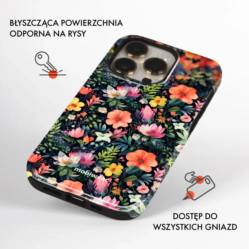 Handyhülle für Galaxy S25 FE, Mobiwear Elite Pro, Bunt-Blumig