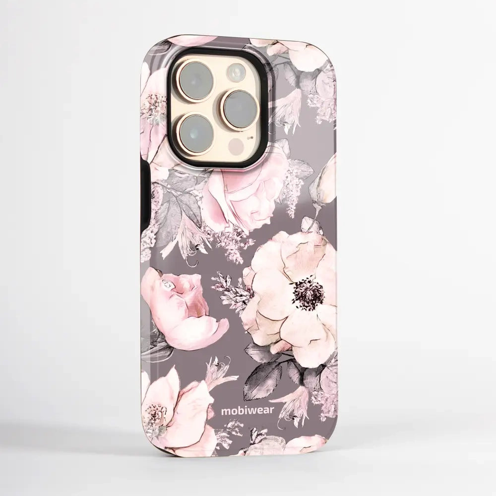 Handyhülle für Galaxy S25 FE, Mobiwear Elite Pro, Rosa-Blumig