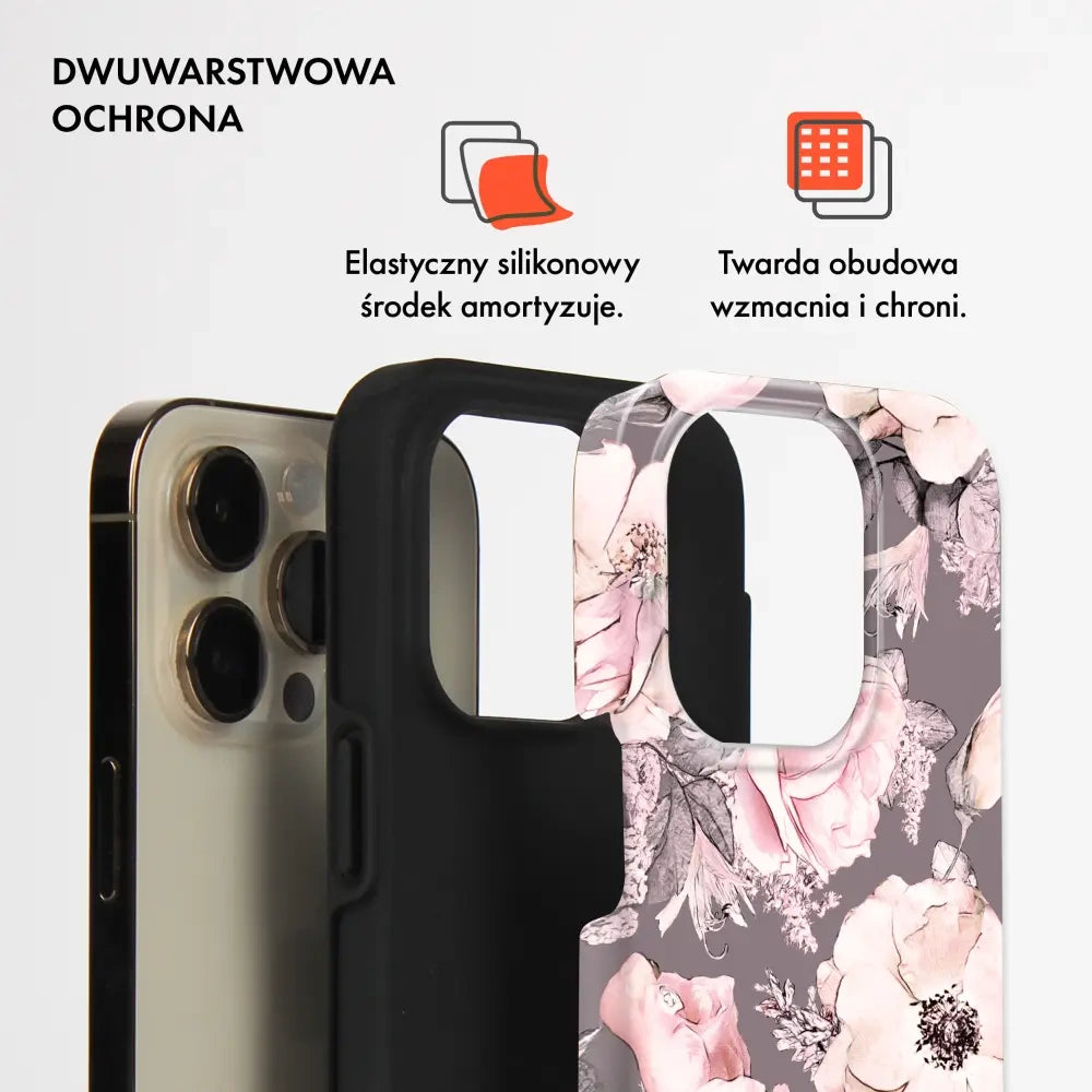 Handyhülle für Galaxy S25 FE, Mobiwear Elite Pro, Rosa-Blumig