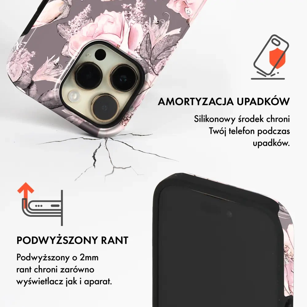 Handyhülle für Galaxy S25 FE, Mobiwear Elite Pro, Rosa-Blumig