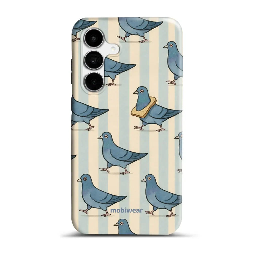 Handyhülle für Galaxy S25 FE, Mobiwear Elite Pro, Blaue Tauben