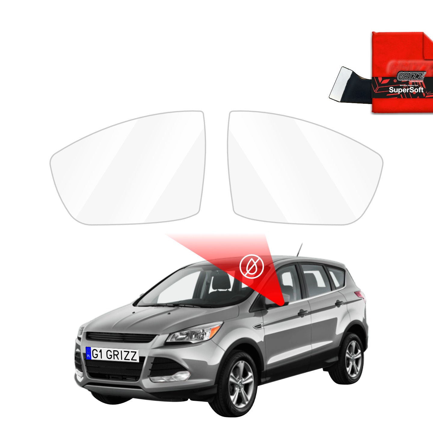 Regenschutzfolie Grizz Protector für Außenspiegel - Ford Kuga (2016-2019)