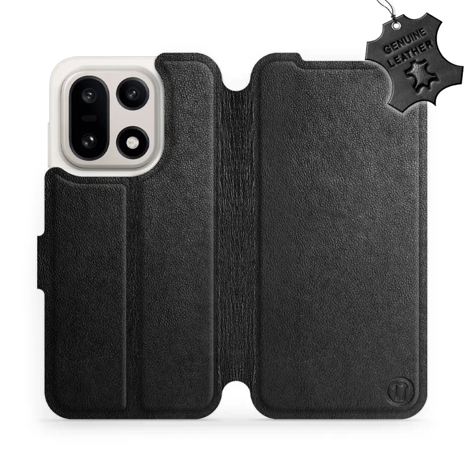 Echtleder Handyhülle für OnePlus 15, Mobiwear Leather, Schwarz