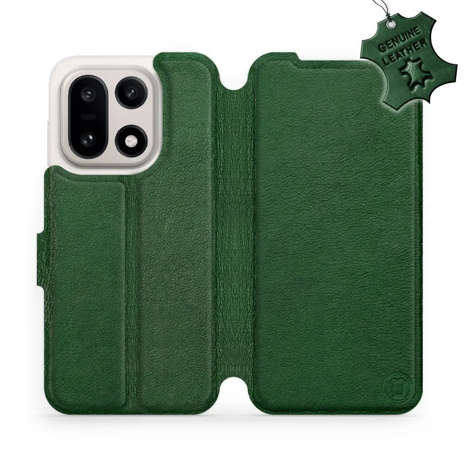 Echtleder Handyhülle für OnePlus 15, Mobiwear Leather, Grün