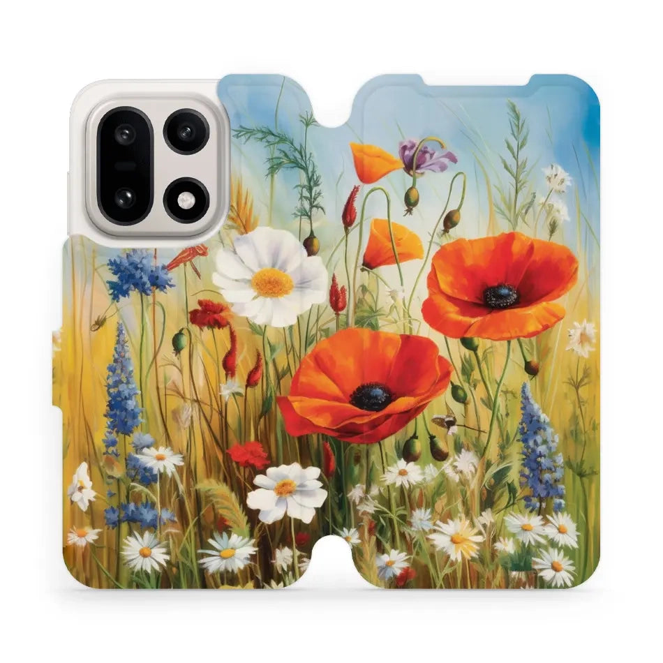 Handyhülle mit klappe für OnePlus 15, Mobiwear Book, Wiesenblumen