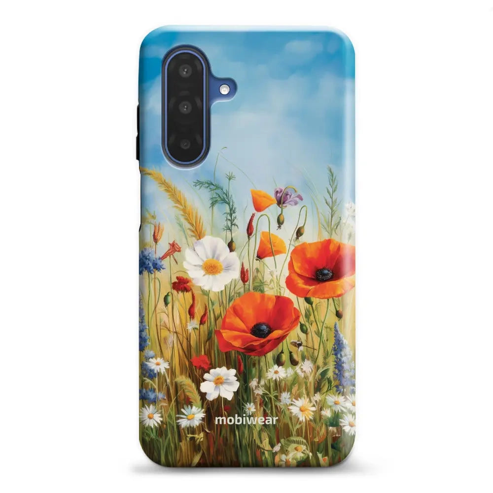 Handyhülle für Galaxy A17 5G, Mobiwear Elite Pro, Wiesenblumen