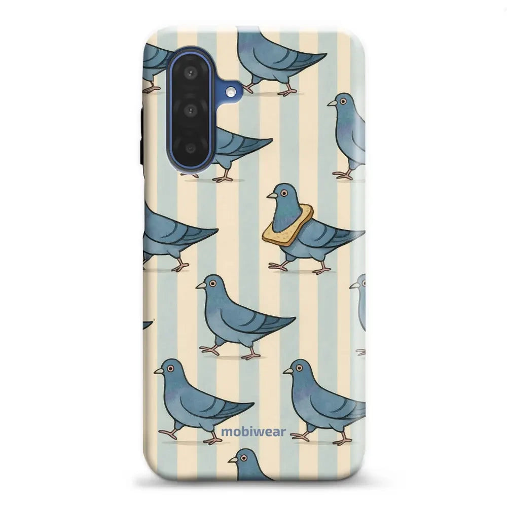 Handyhülle für Galaxy A17 5G, Mobiwear Elite Pro, Blaue Tauben