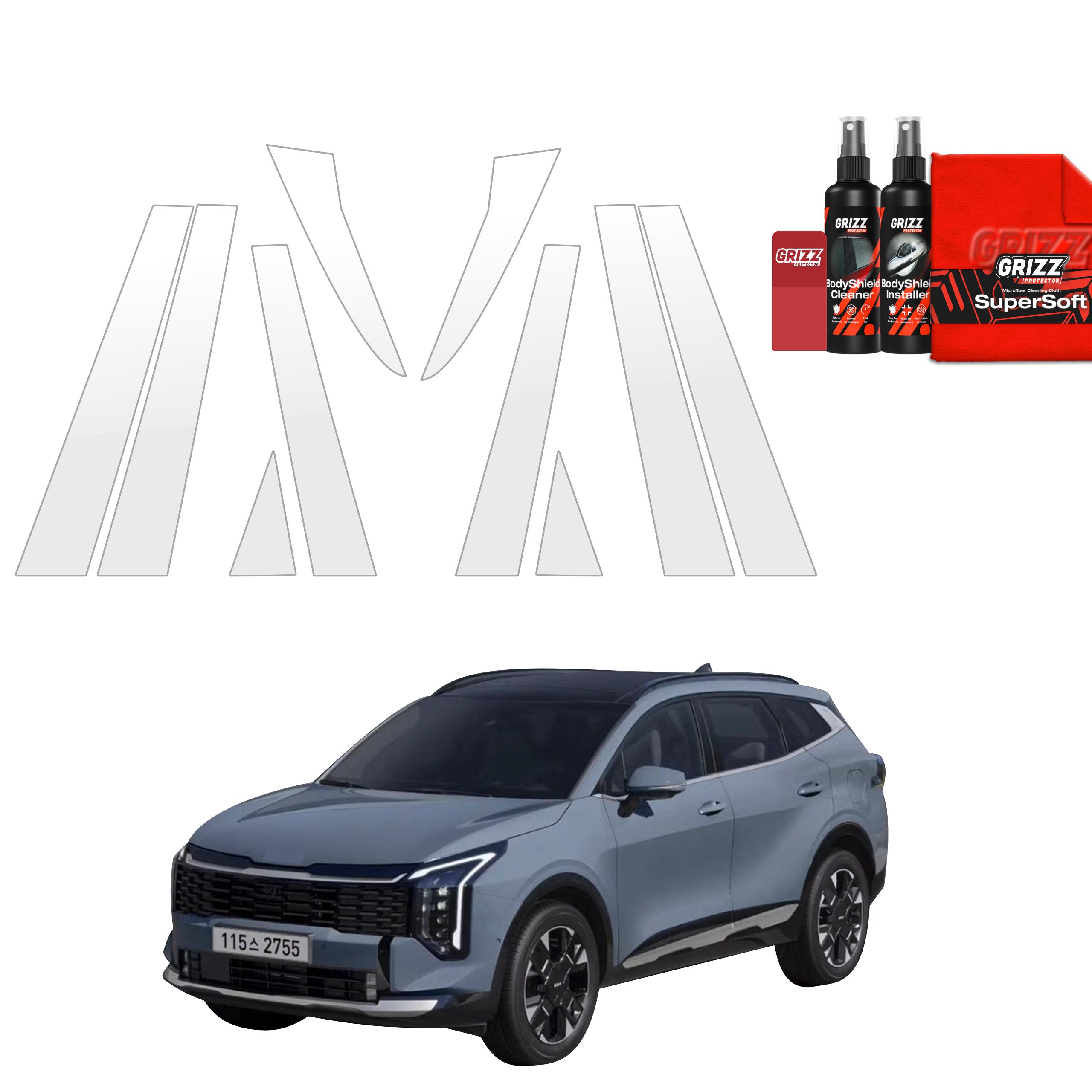 10in1 Schutzfolie Grizz Protector für B-C-Säule - Kia Sportage 5 (2025-2026)