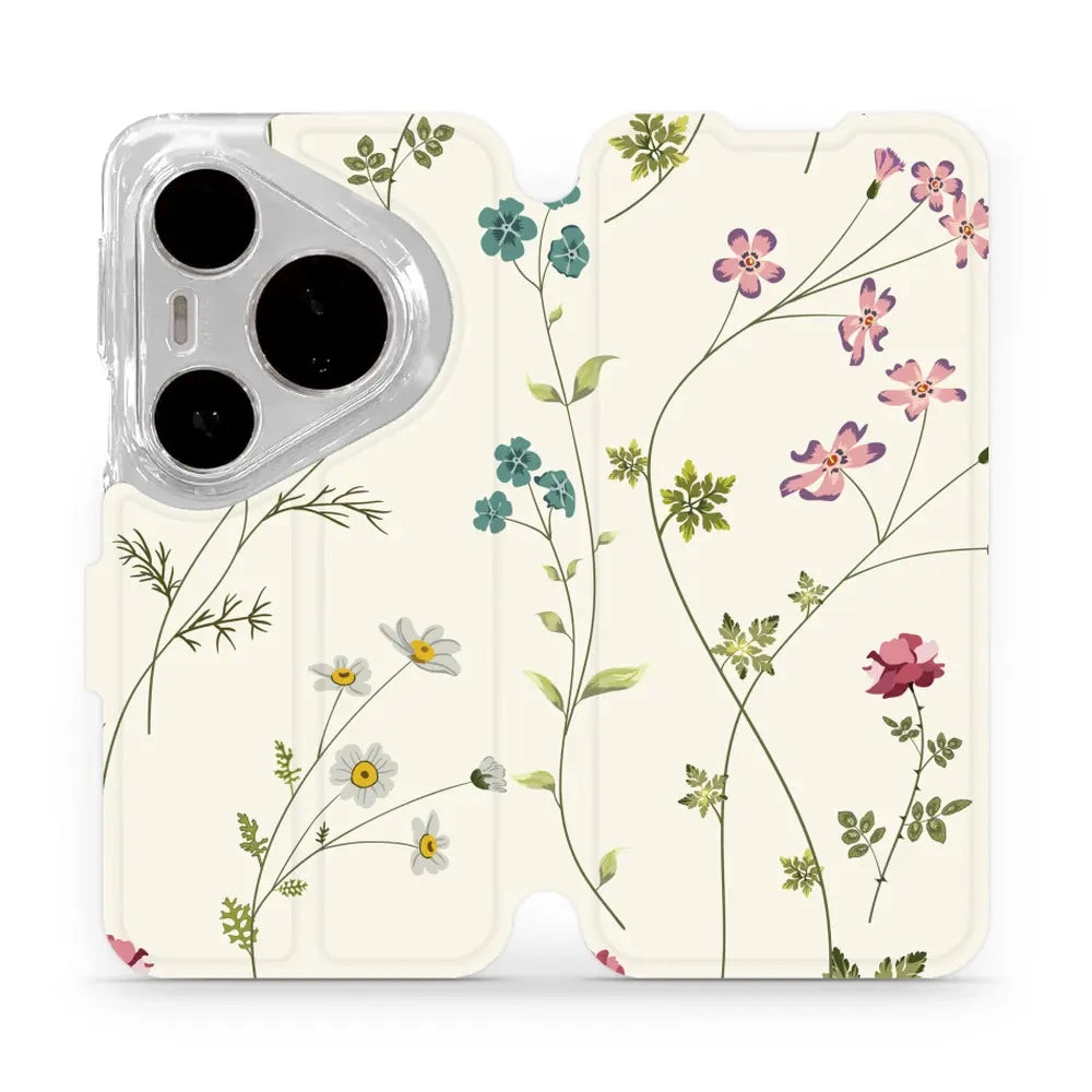 Handyhülle mit klappe für Huawei Pura 80 Pro / Huawei Pura 80 Pro Plus, Mobiwear Book, Feldblumen
