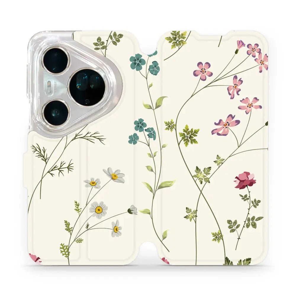 Handyhülle mit klappe für Huawei Pura 80 Ultra, Mobiwear Book, Feldblumen