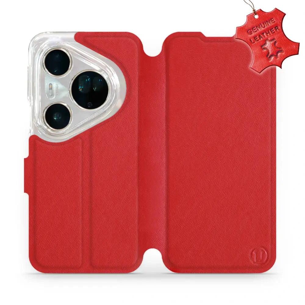 Echtleder Handyhülle für Huawei Pura 80 Ultra, Mobiwear Leather, Rot