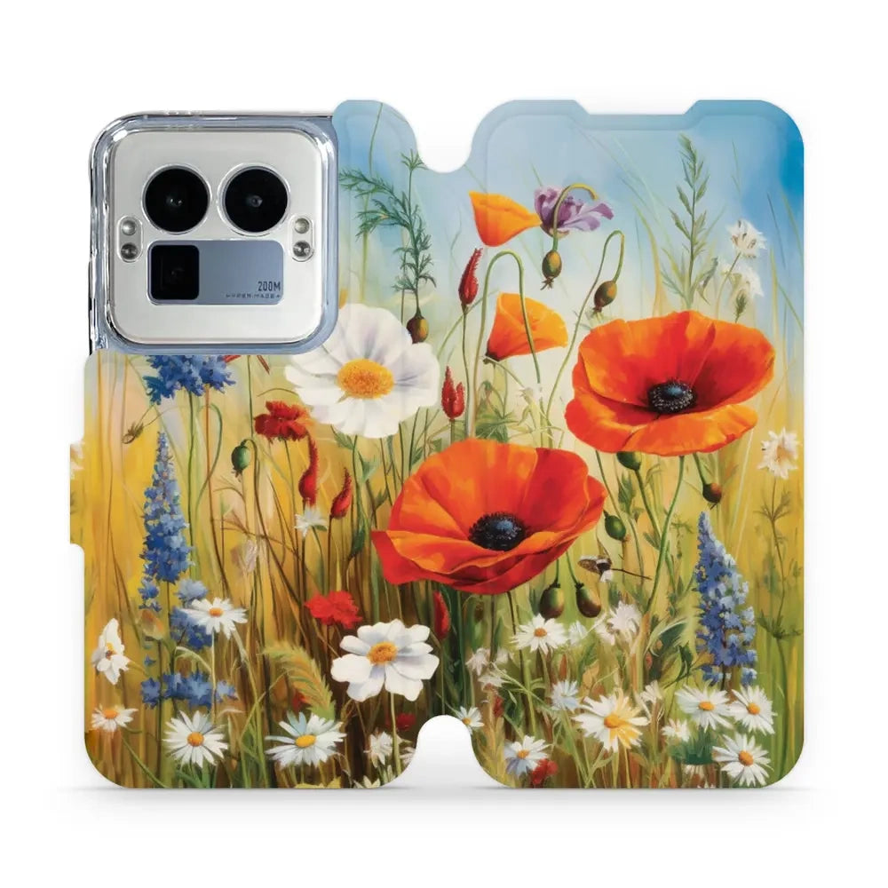 Handyhülle mit klappe für Realme GT 8 Pro, Mobiwear Book, Wiesenblumen