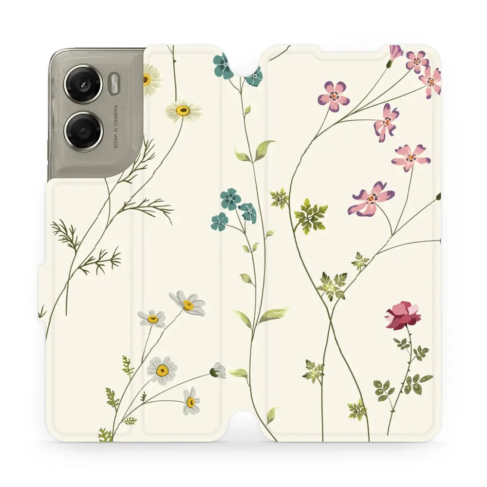 Handyhülle mit klappe für Motorola Moto G06 4G / Motorola Moto G06 Power 4G, Mobiwear Book, Feldblumen