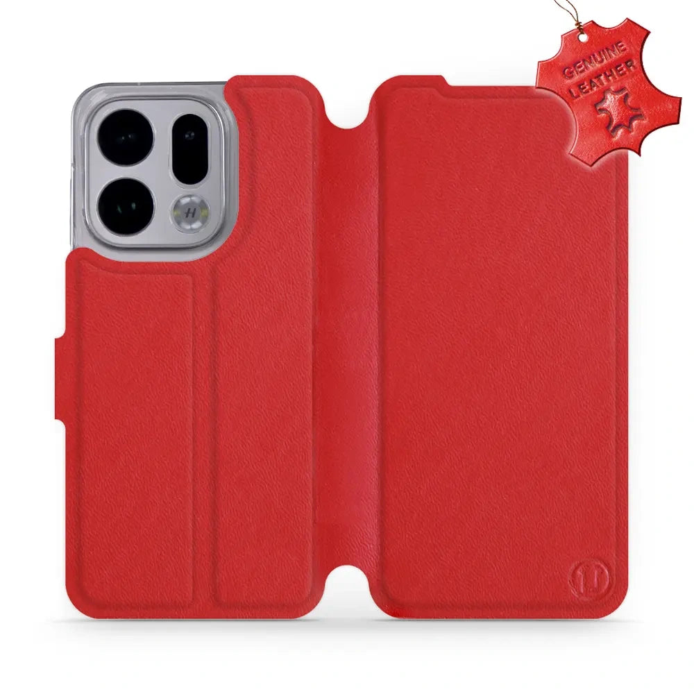 Echtleder Handyhülle für Oppo Find X9, Mobiwear Leather, Rot